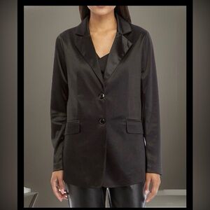 NWT Women’s Single Thread 2 Button Knit Blazer-Black-S